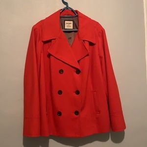 Orange peacoat